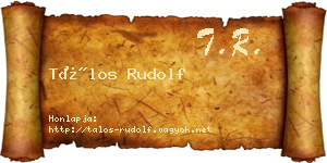 Tálos Rudolf névjegykártya