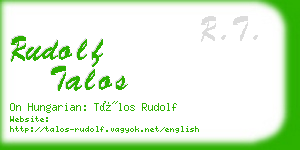 rudolf talos business card